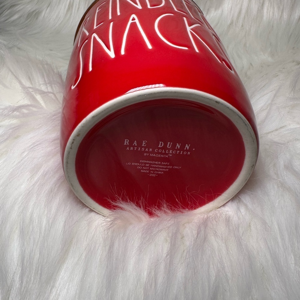 Rae Dunn Red Reindeer Snacks Cellar - Picture 5 of 5